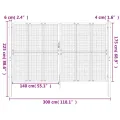 Portail de jardin anthracite 300x175 cm acier