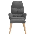 Chaise de relaxation avec tabouret Gris clair Tissu