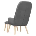 Chaise de relaxation avec tabouret Gris clair Tissu
