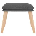 Chaise de relaxation avec tabouret Gris clair Tissu