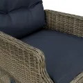 Ensemble à manger d'extérieur et coussins 9 pcs résine tressée