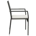 Ensemble à manger de jardin coussins 7pcs Noir Résine tressée
