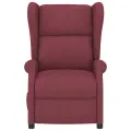 Fauteuil inclinable électrique à oreilles rouge bordeaux tissu