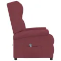 Fauteuil inclinable électrique à oreilles rouge bordeaux tissu