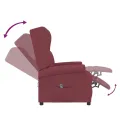 Fauteuil inclinable électrique à oreilles rouge bordeaux tissu