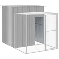 Poulailler avec cour gris clair 165x863x181 cm acier galvanisé