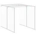 Poulailler avec cour gris clair 165x455x181 cm acier galvanisé