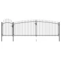 Portail de clôture de jardin avec dessus en lance 5x2 m Noir