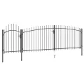 Portail de clôture de jardin avec dessus en lance 5x2 m Noir