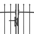 Portail de clôture de jardin avec dessus en lance 5x2 m Noir