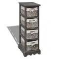 Étagère de rangement Bois Marron 4 paniers en tissage
