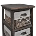 Étagère de rangement Bois Marron 4 paniers en tissage