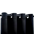 Rideaux occultants avec anneaux 2 pièces Noir 137 x 213 cm Tissu