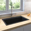 Évier de cuisine Noir 790x500x193 mm Granit