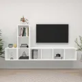 Ensemble de meuble TV 3 pcs Blanc Bois d'ingénierie
