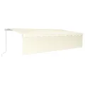 Auvent manuel rétractable avec store et LED 6x3 m Crème