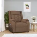 Fauteuil inclinable électrique Marron Tissu