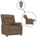 Fauteuil inclinable électrique Marron Tissu