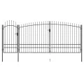 Portail de clôture de jardin avec dessus en lance 5x2,45 m Noir