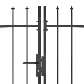 Portail de clôture de jardin avec dessus en lance 5x2,45 m Noir