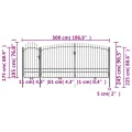 Portail de clôture de jardin avec dessus en lance 5x2,45 m Noir