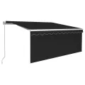 Auvent rétractable manuel avec store LED 3,5x2,5 m Anthracite