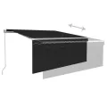 Auvent rétractable manuel avec store LED 3,5x2,5 m Anthracite