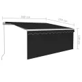 Auvent rétractable manuel avec store LED 3,5x2,5 m Anthracite