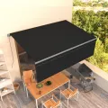 Auvent manuel rétractable avec store 4,5x3 m Anthracite