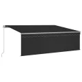 Auvent manuel rétractable avec store 4,5x3 m Anthracite