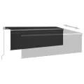 Auvent manuel rétractable avec store 4,5x3 m Anthracite