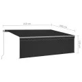 Auvent manuel rétractable avec store 4,5x3 m Anthracite