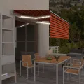 Auvent rétractable manuel store et LED 3x2,5 m Orange et marron