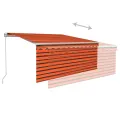 Auvent rétractable manuel store et LED 3x2,5 m Orange et marron