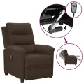 Fauteuil inclinable électrique Marron foncé Tissu