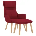 Chaise de relaxation avec tabouret Rouge bordeaux Velours