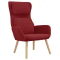 Chaise de relaxation avec tabouret Rouge bordeaux Velours
