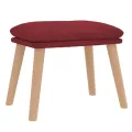 Chaise de relaxation avec tabouret Rouge bordeaux Velours