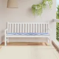 Coussin de banc d'extérieur rayé bleu & blanc 180x50x4 cm Tissu Oxford