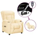 Fauteuil de massage électrique Crème Similicuir