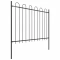 Clôture de jardin avec dessus en cerceau Acier 10,2x1,5 m Noir