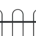 Clôture de jardin avec dessus en cerceau Acier 10,2x1,5 m Noir