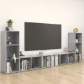 Meubles TV 4 pcs Gris béton 107x35x37 cm Bois d'ingénierie