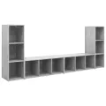 Meubles TV 4 pcs Gris béton 107x35x37 cm Bois d'ingénierie