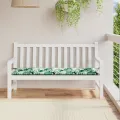 Coussin de Banc de Jardin Motif de Feuilles 200x50x4 cm Tissu Oxford