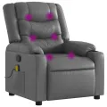 Fauteuil de massage inclinable gris similicuir