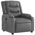 Fauteuil de massage inclinable gris similicuir