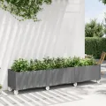 Jardinière à roulettes gris clair 240x50x54 cm PP