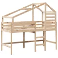Lit superposé avec échelle et toit sans matelas 90x190 cm