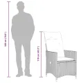 Ensemble à manger de jardin et coussins 7 pcs gris rotin